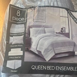 Elegant Gray Queen Comforter Set by Douglas